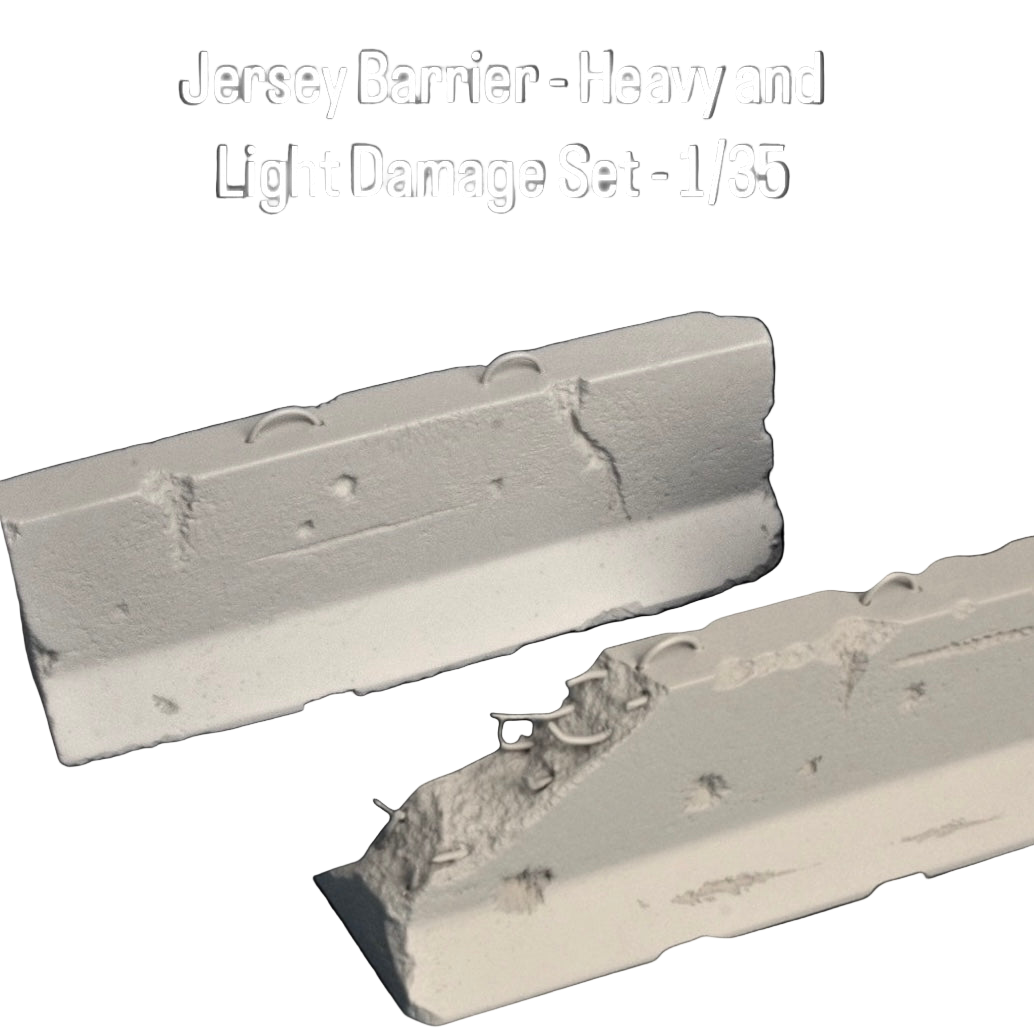 Jersey Barrier - Heavy and Light Damage Set - 1/35