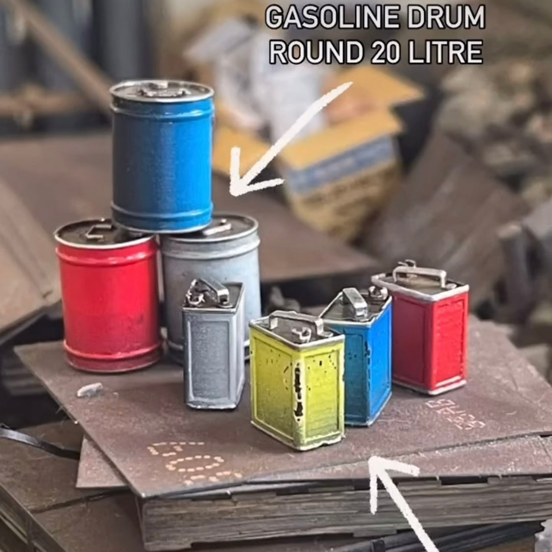 Metal Chemical or Gasoline Drum Round 20 Litre - 1/35