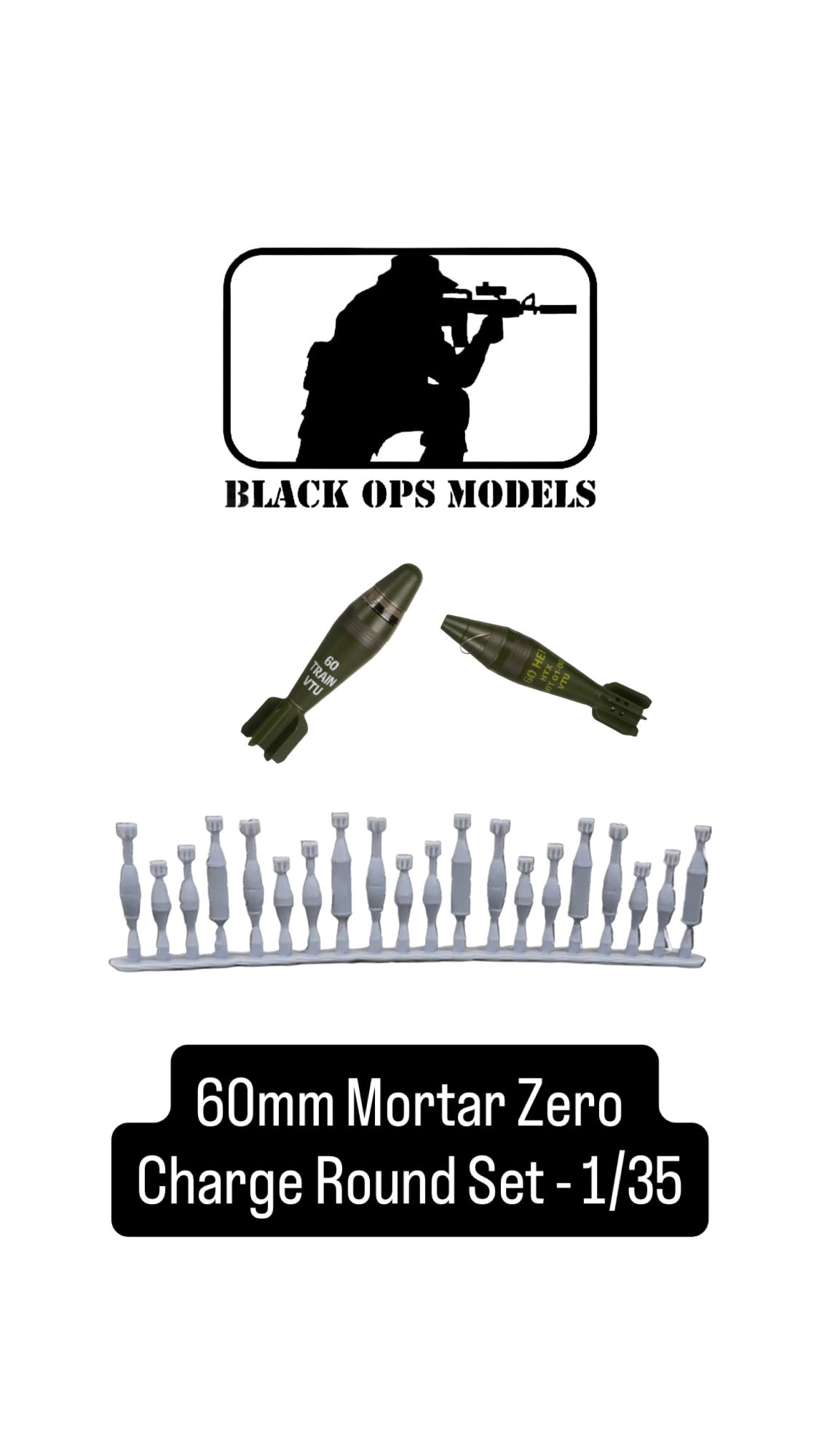 60mm Mortar Zero Charge Round Set - 1/35