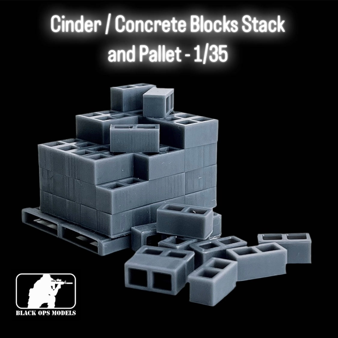 Cinder / Concrete Blocks Stack and Pallet - 1/35