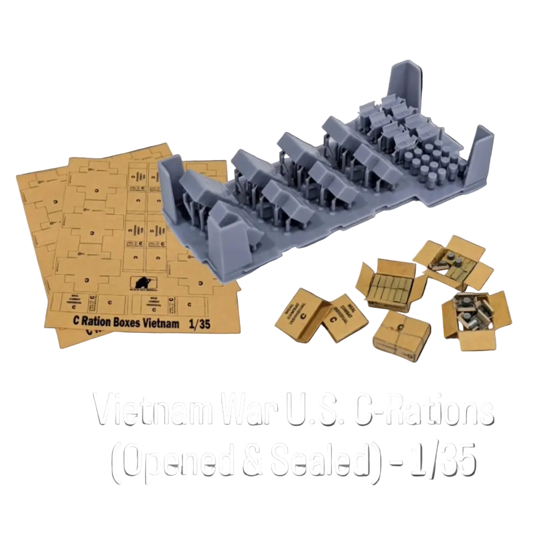 Vietnam War U.S. C-Rations (Opened & Sealed) – 1/35