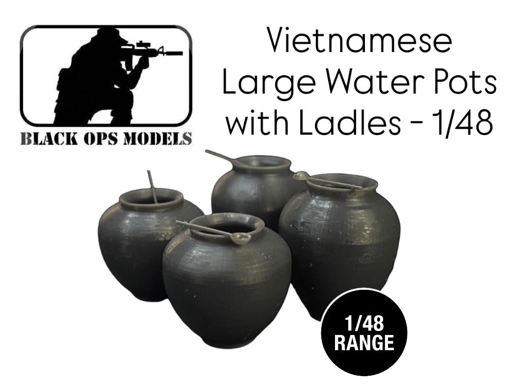 Vietnamese Large Water Pots with Ladles -1/48