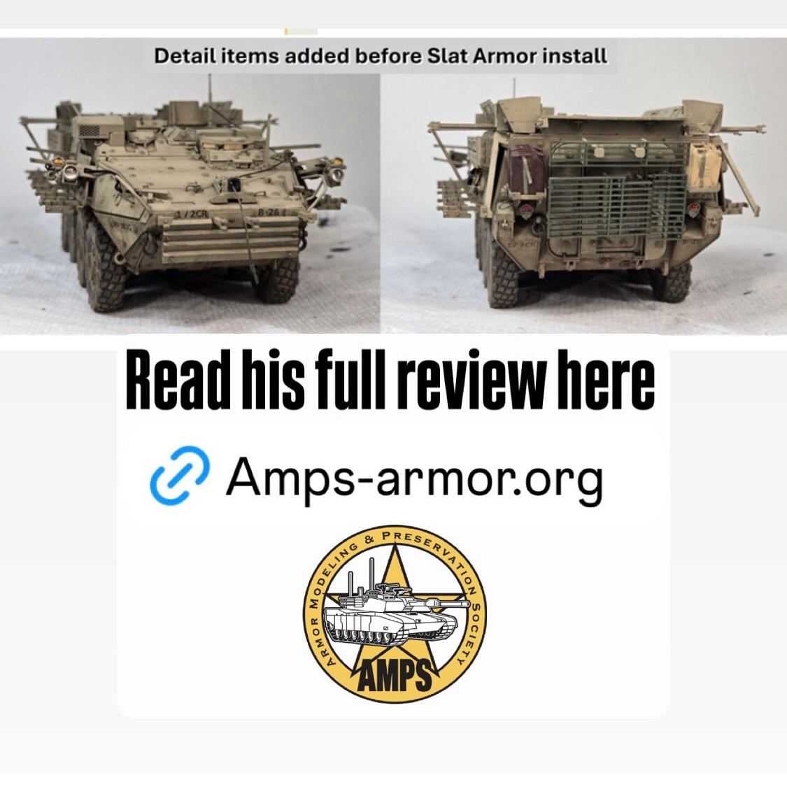 Stryker M1126 ICV Full Bar Armor Kit Conversion Kit 1/35 for AFV Club kit - Part AF35126