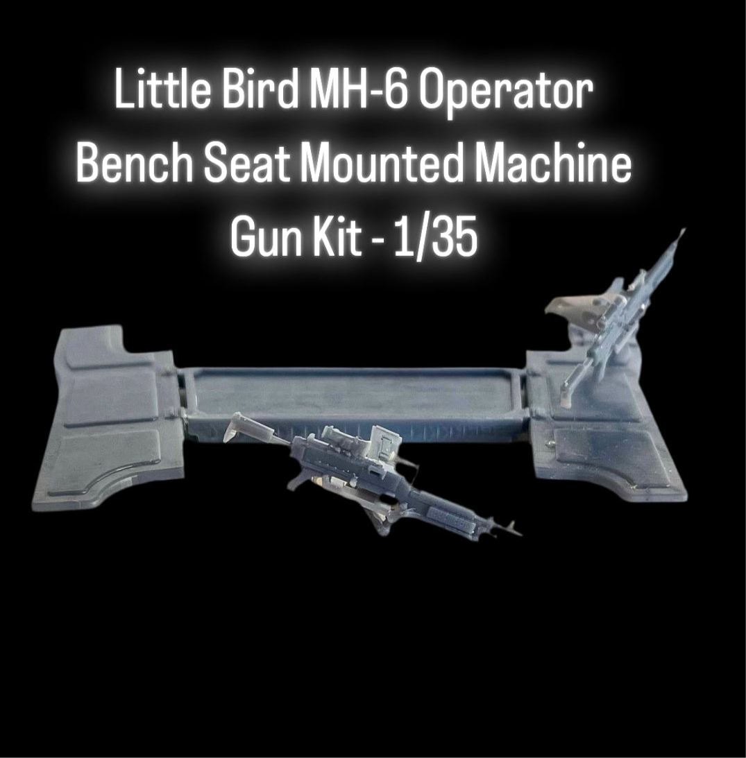 Little Bird MH-6 Operator Bench Seat & Mounted Machine Gun Kit - 1/35