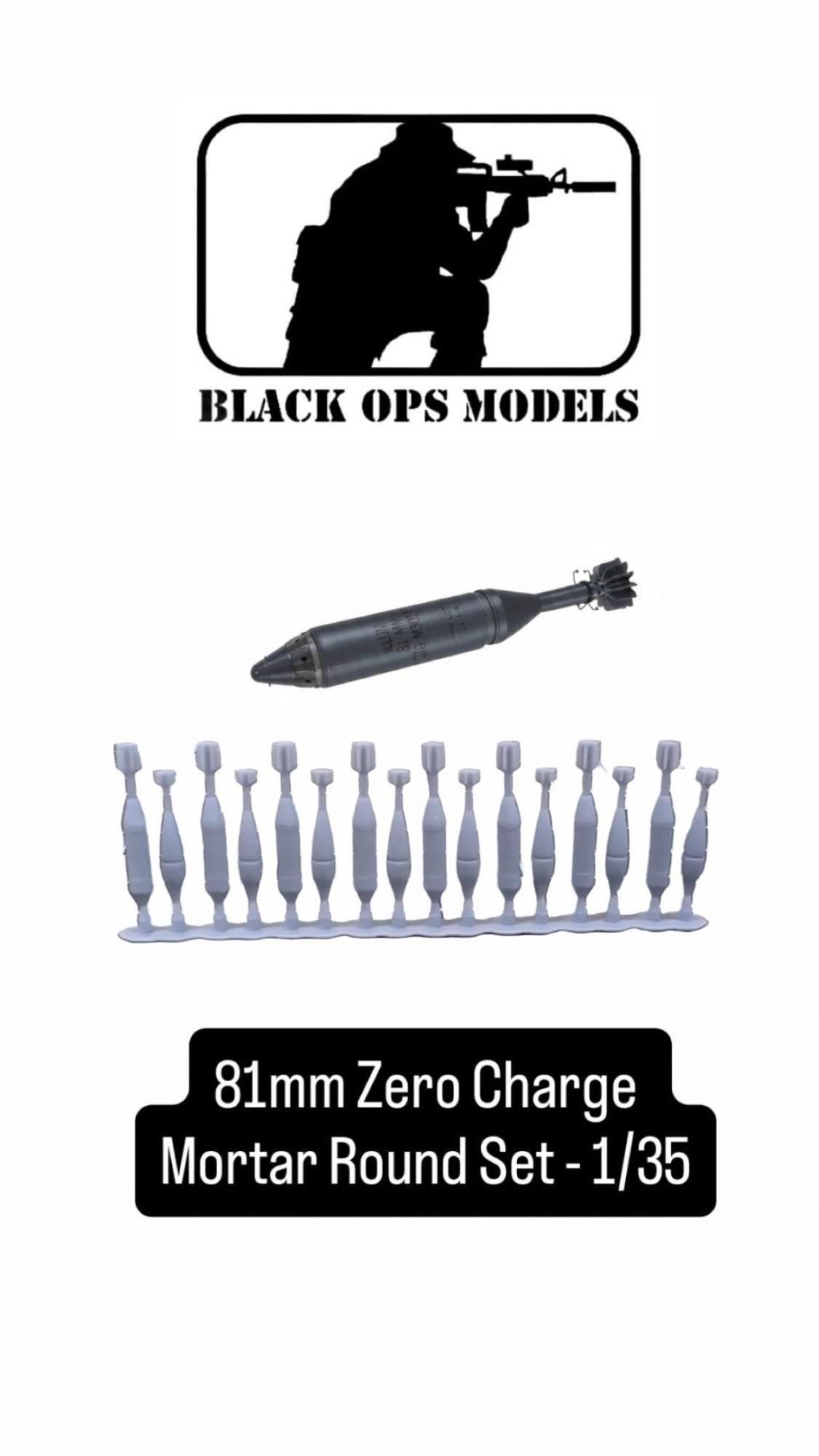 81mm Zero Charge Mortar Round Set - 1/35