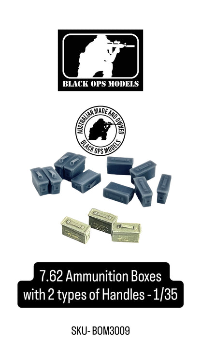 7.62 Ammunition Boxes with 2 types of Handles - 1/35