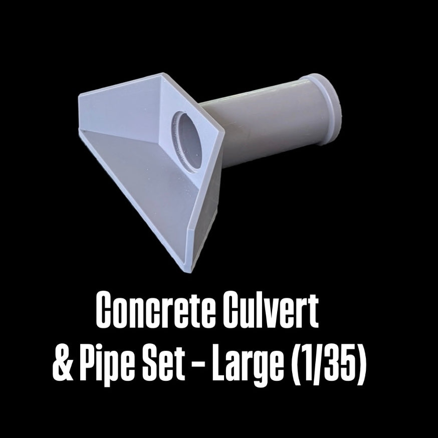 Concrete Culvert & Pipe Set - Large - 1/35