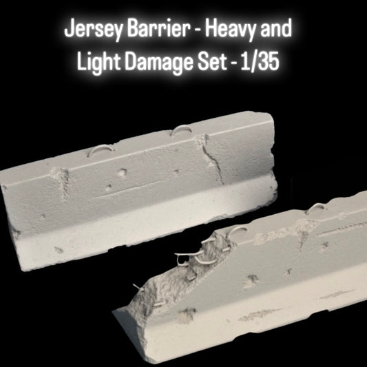 Jersey Barrier - Heavy and Light Damage Set - 1/35