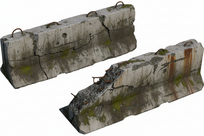 Jersey Barrier - Heavy and Light Damage Set - 1/35