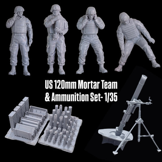 US 120mm Mortar Team & Ammunition Set- 1/35
