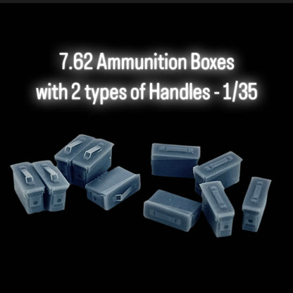 7.62 Ammunition Boxes with 2 types of Handles - 1/35