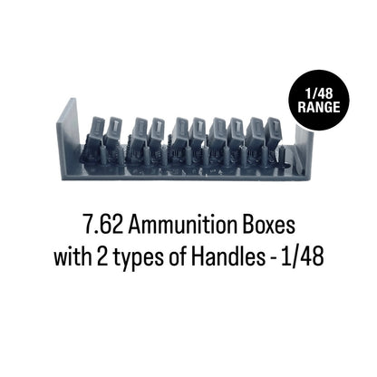 7.62 Ammunition Boxes with 2 types of Handles - 1/48