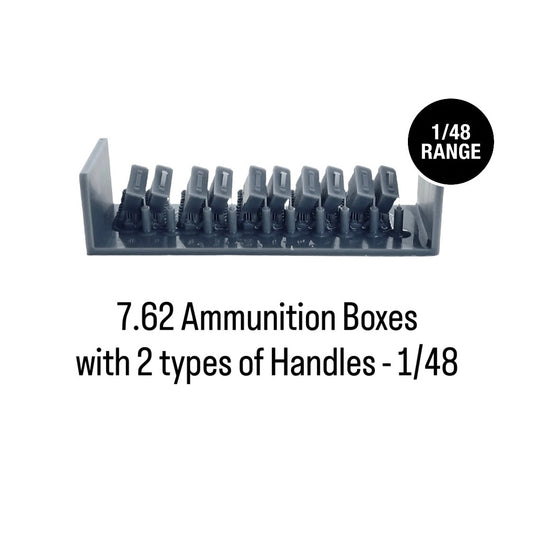 7.62 Ammunition Boxes with 2 types of Handles - 1/48