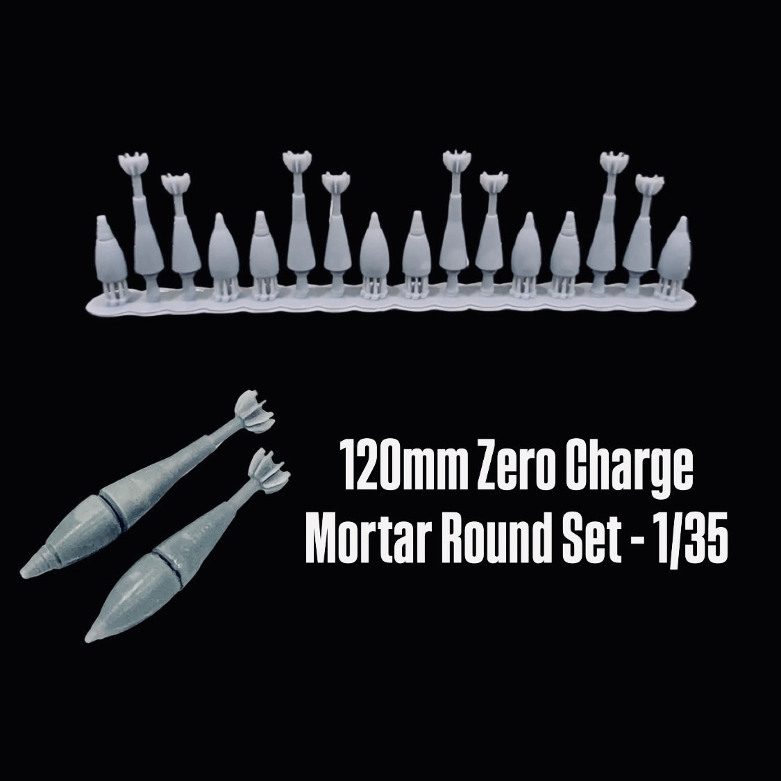 120mm Zero Charge Mortar Round Set - 1/35