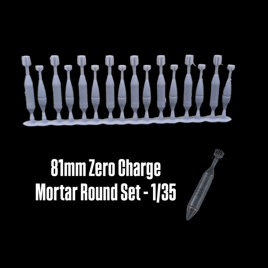 81mm Zero Charge Mortar Round Set - 1/35