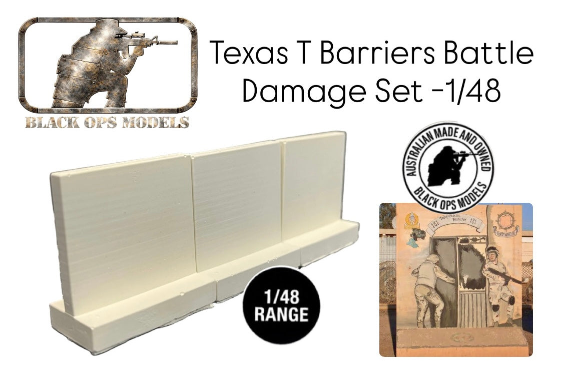 Texas T Barriers Battle Damage Set -1/48