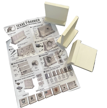 Texas T Barriers Battle Damage Set -1/48