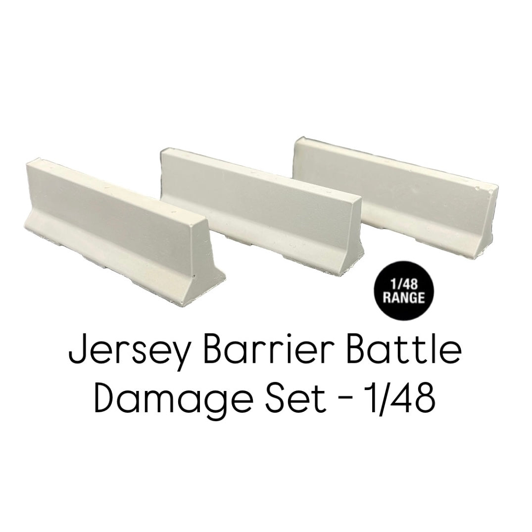 Jersey Barrier Battle Damage Set - 1/48
