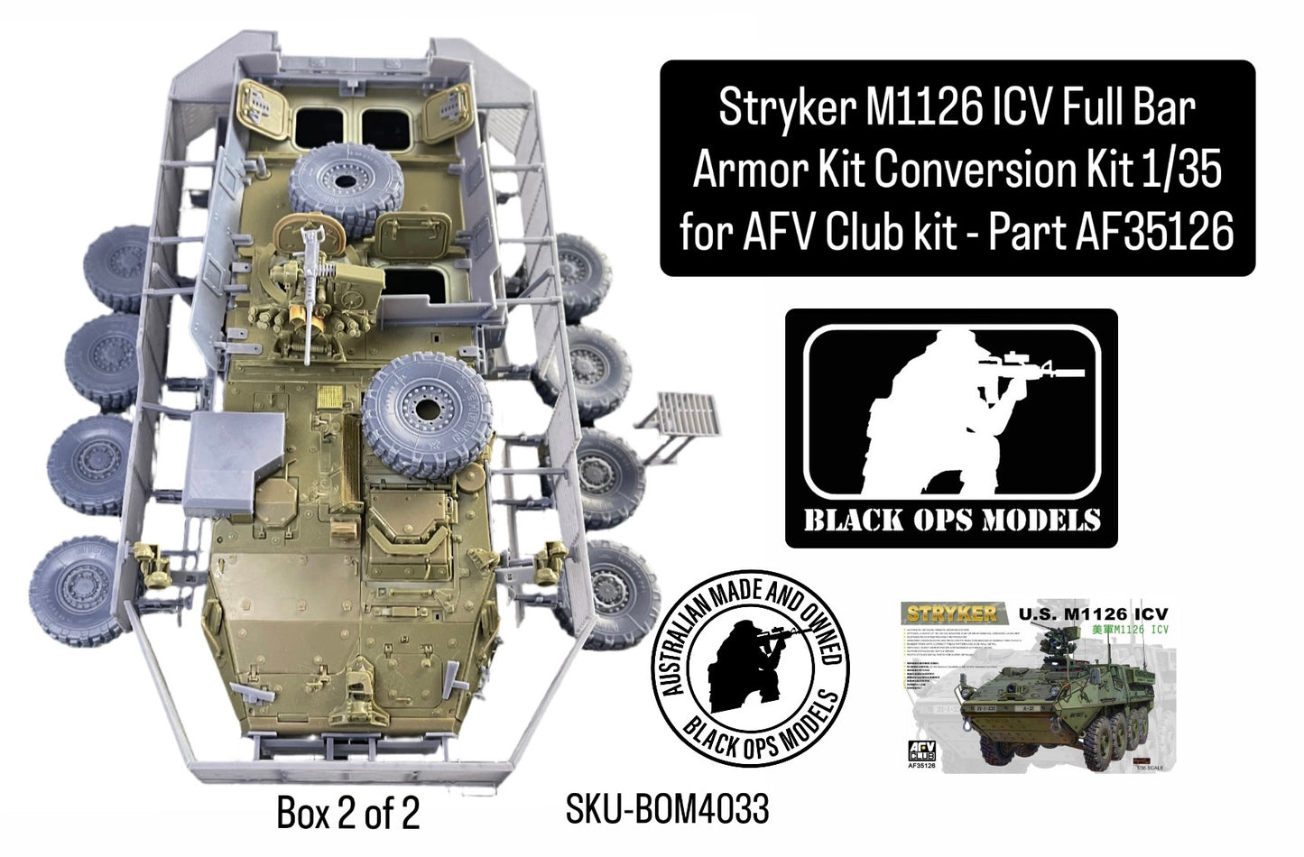Stryker M1126 ICV Full Bar Armor Kit Conversion Kit 1/35 for AFV Club kit - Part AF35126