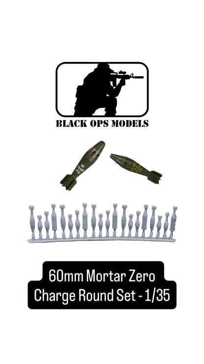60mm Mortar Zero Charge Round Set - 1/35