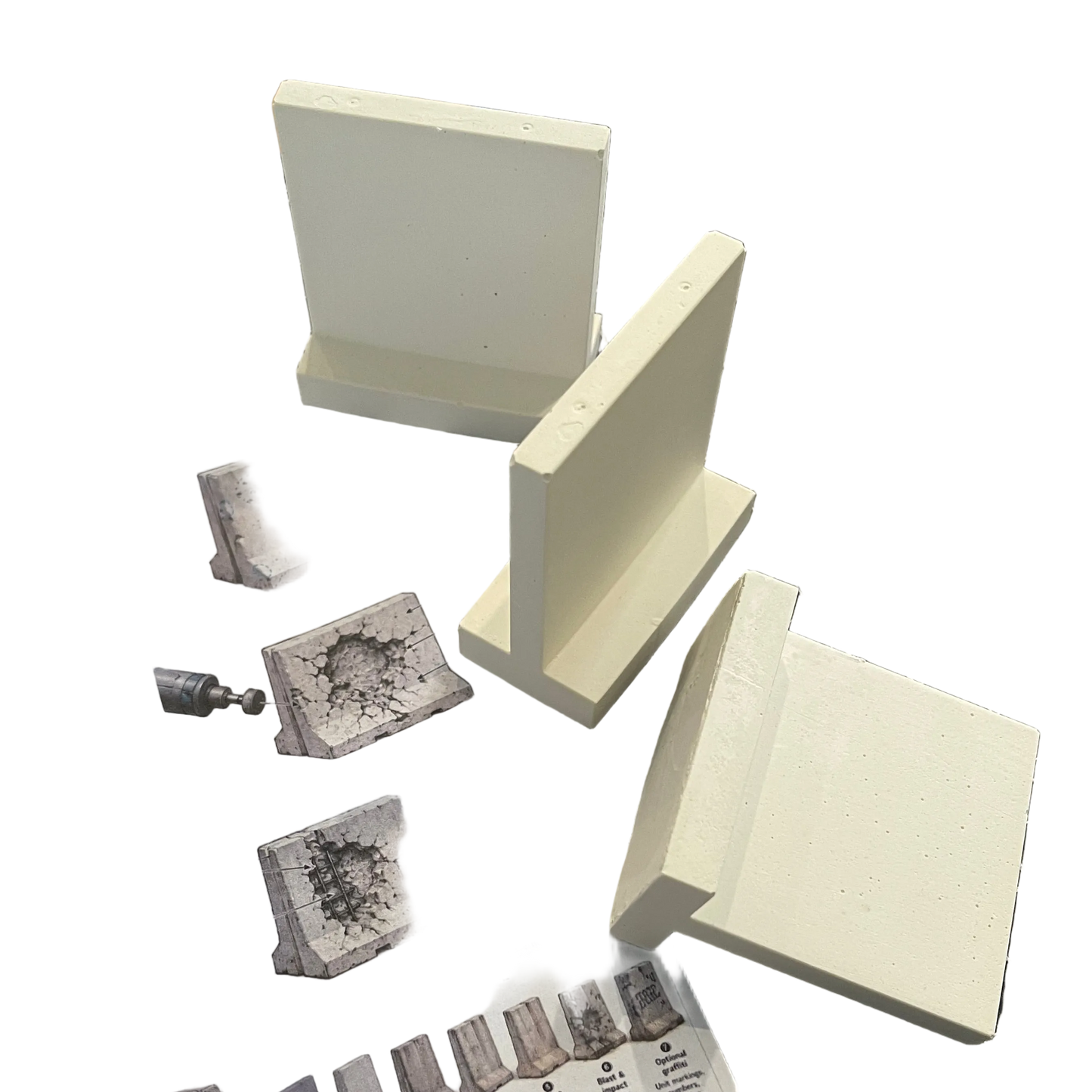 Texas T Barriers Battle Damage Set -1/48