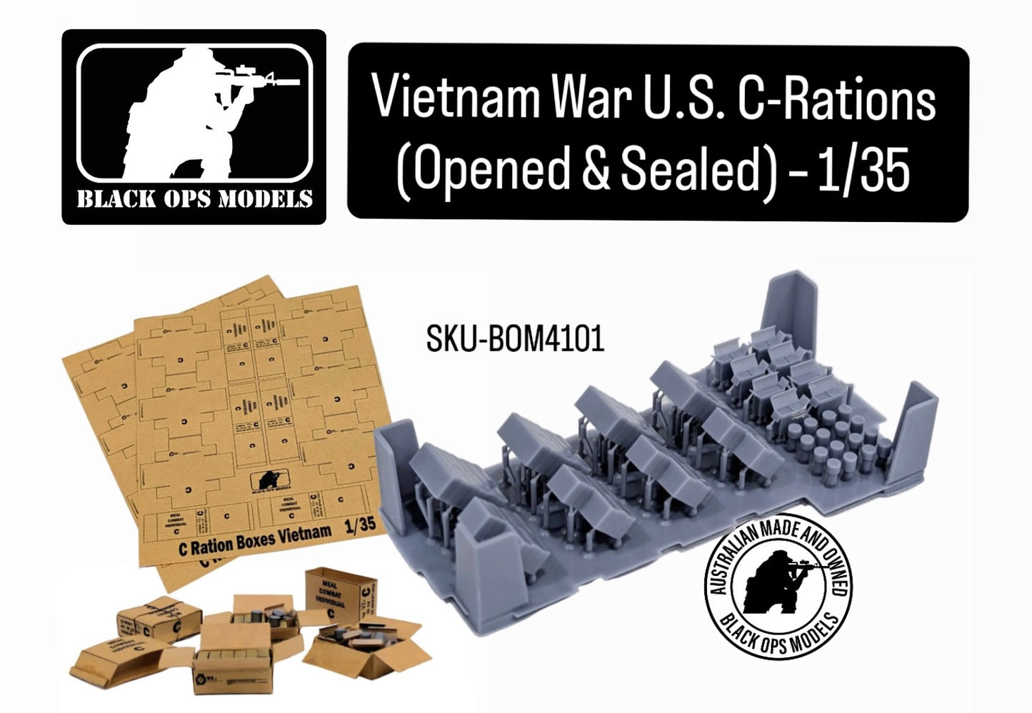 Vietnam War U.S. C-Rations (Opened & Sealed) – 1/35