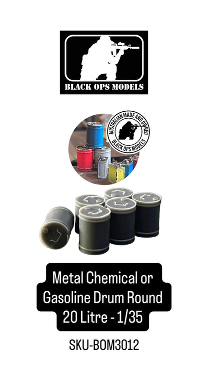 Metal Chemical or Gasoline Drum Round 20 Litre - 1/35