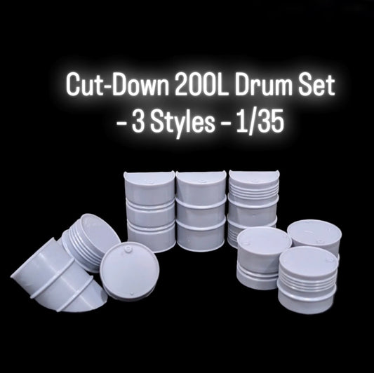 Cut-Down 200L Drum Set – 3 Styles – 1/35
