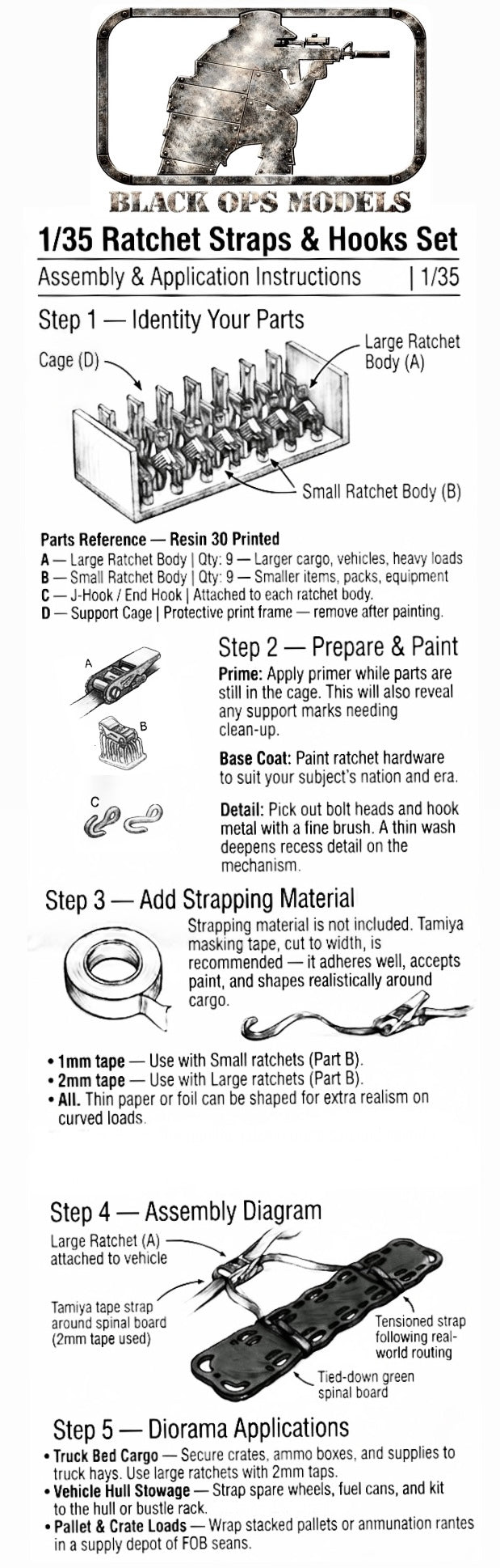 Ratchet Straps and Hooks Set - 1/48