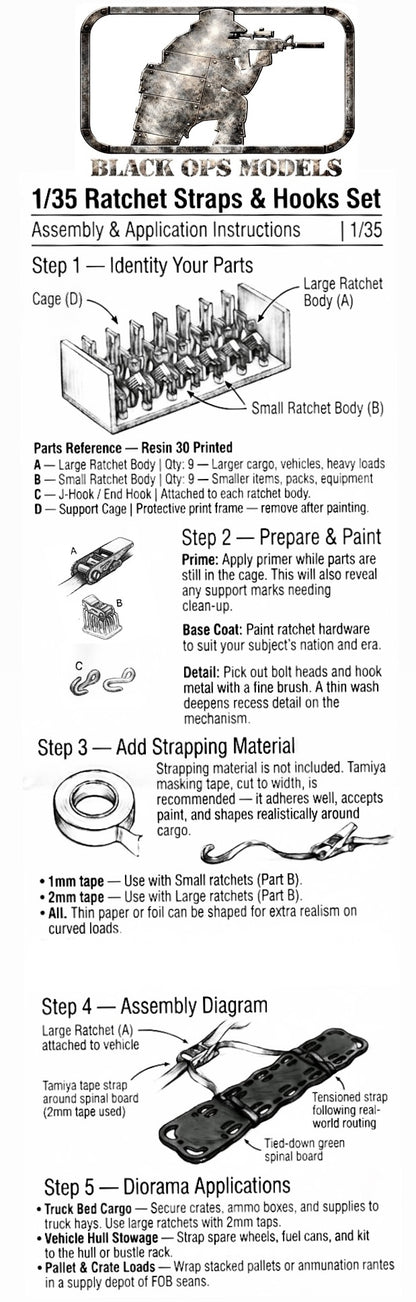 Ratchet Straps and Hooks Set - 1/48
