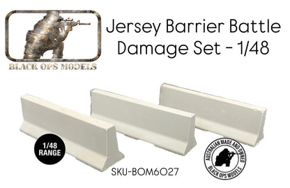 Jersey Barrier Battle Damage Set - 1/48