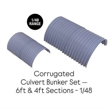 Corrugated Culvert Bunker Set — 6ft & 4ft Sections - 1/48