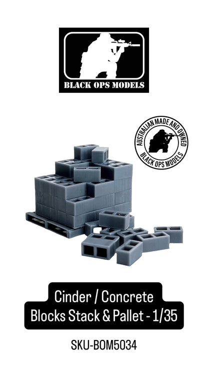 Cinder / Concrete Blocks Stack and Pallet - 1/35