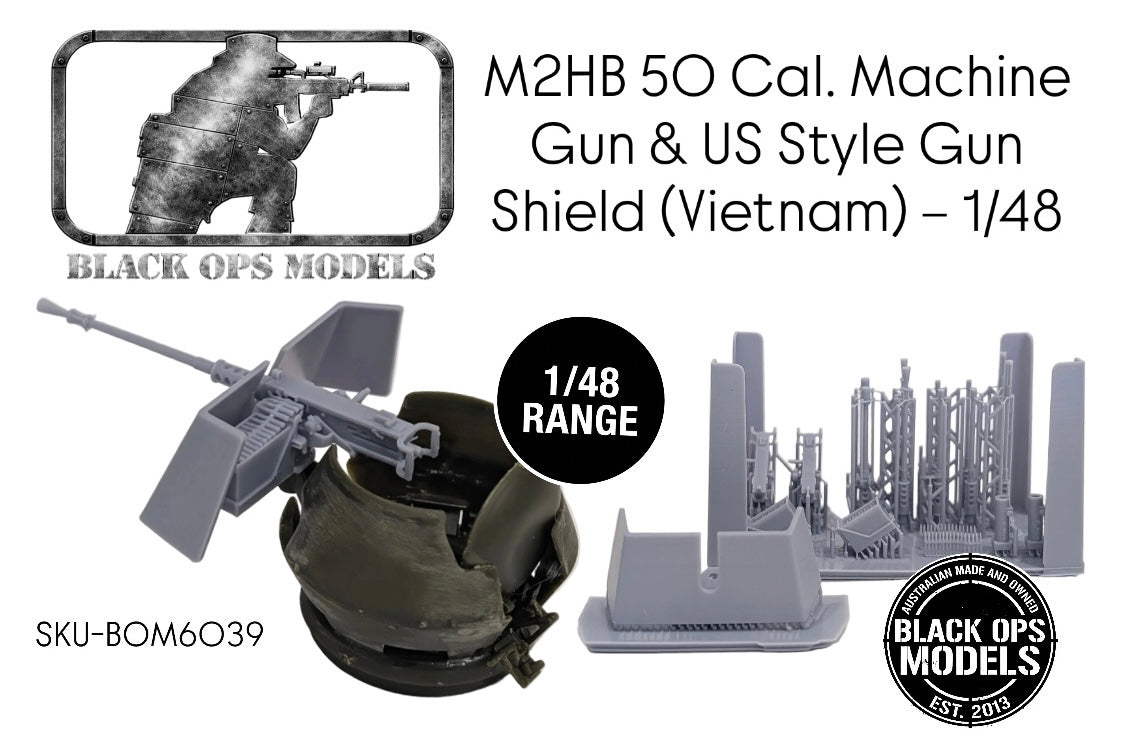 M2HB 50 Cal. Machine Gun & US Style Gun Shield (Vietnam) – 1/48
