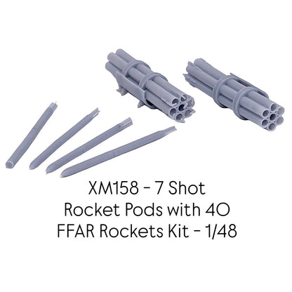 XM158 - 7 Shot Rocket Pods with 40 FFAR Rockets Kit - 1/48