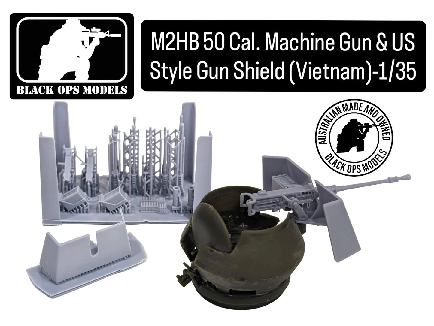 M2HB 50 Cal. Machine Gun & US Style Gun Shield (Vietnam) – 1/35