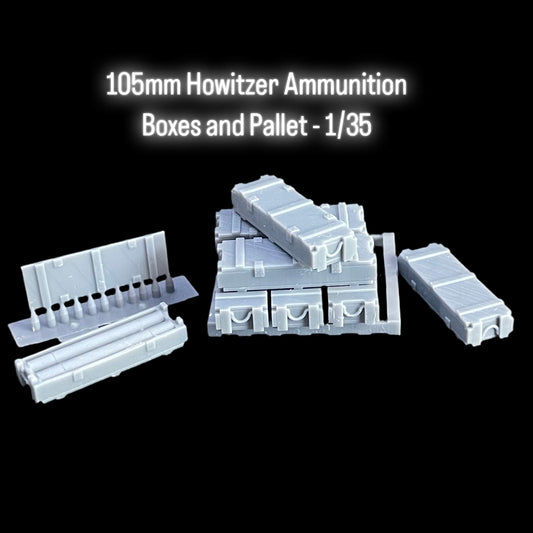 105mm Howitzer Ammunition Boxes and Pallet - 1/35