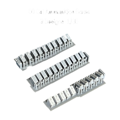 50 Cal Ammunition Boxes - 3 Designs -1/35