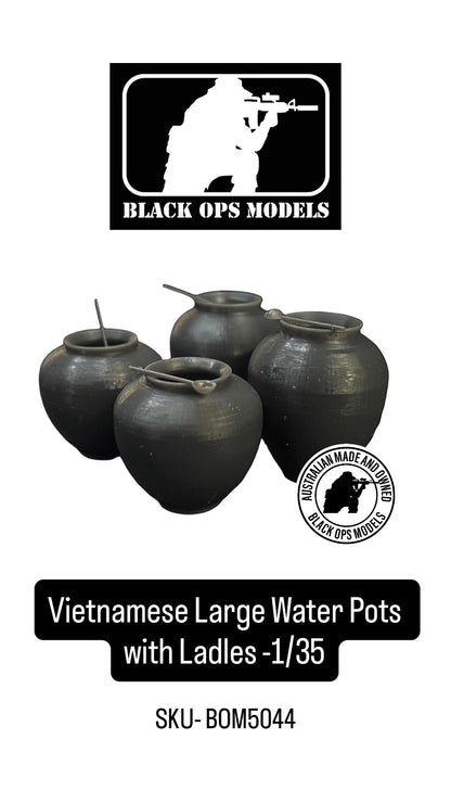 Vietnamese Large Water Pots with Ladles -1/35