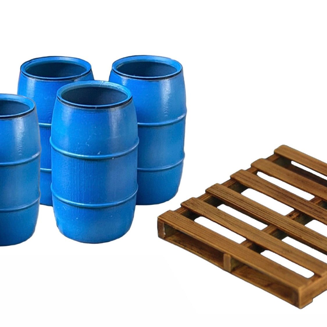 200L Modern Plastic Barrels and Pallet Kit - 1/35