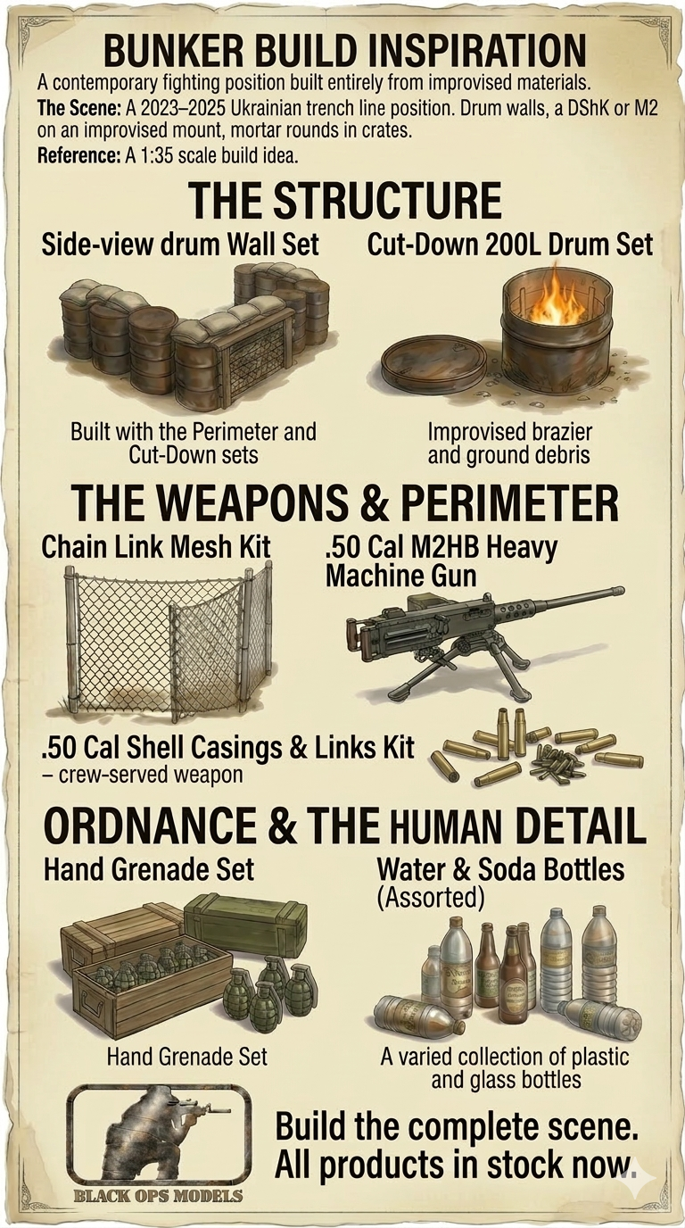 200L Drum Bunker Wall Set – 1/35