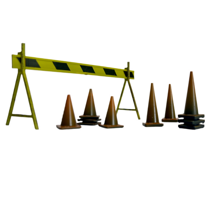 Road Block Barriers and Safety Cones - 1/35