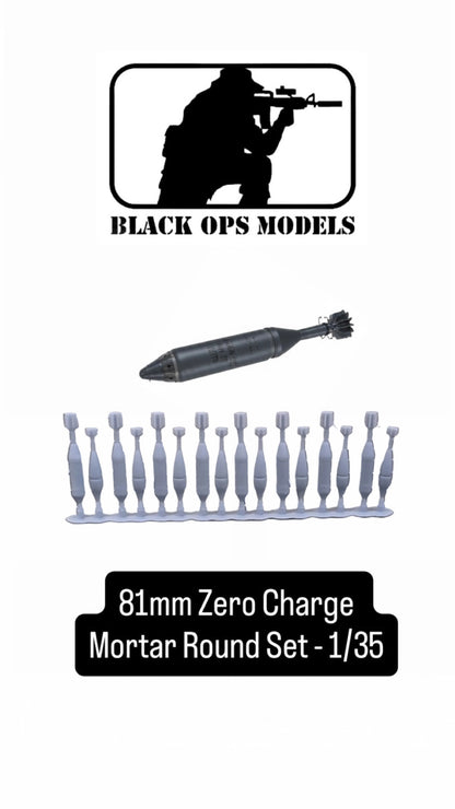 81mm Zero Charge Mortar Round Set - 1/35