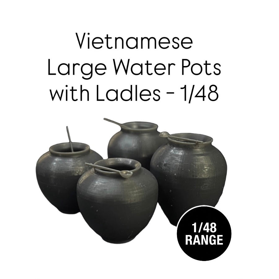 Vietnamese Large Water Pots with Ladles -1/48