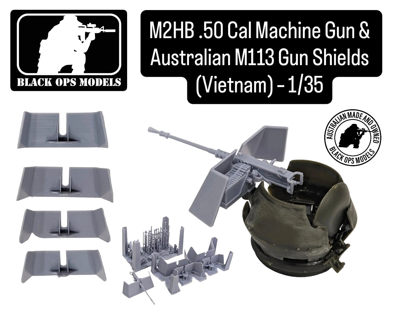 M2HB .50 Cal Machine Gun & Australian M113 Gun Shields (Vietnam) – 1/35
