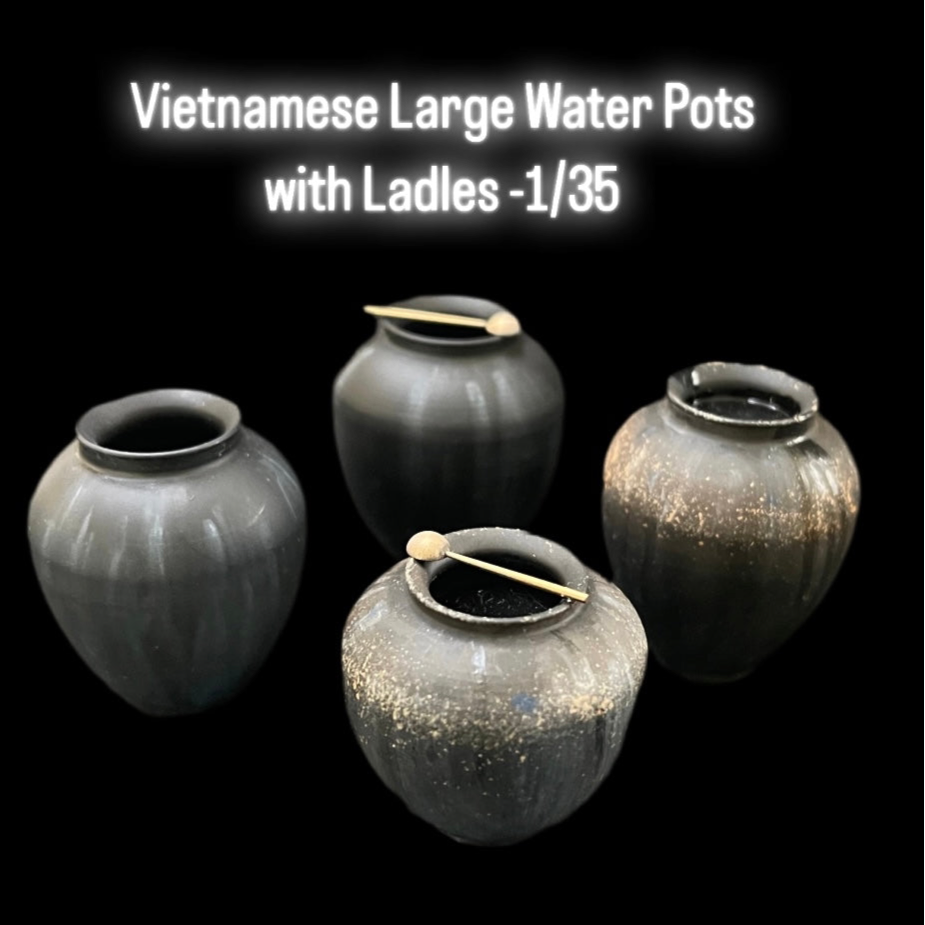 Vietnamese Large Water Pots with Ladles -1/35