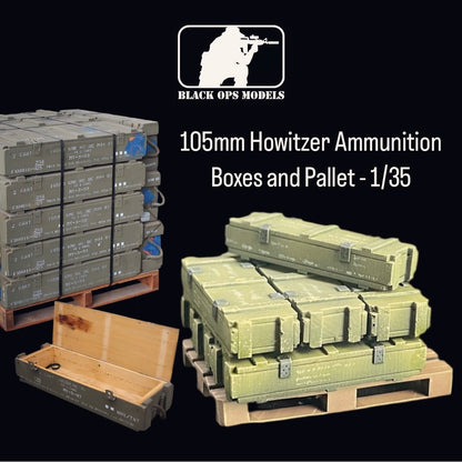 105mm Howitzer Ammunition Boxes and Pallet - 1/35