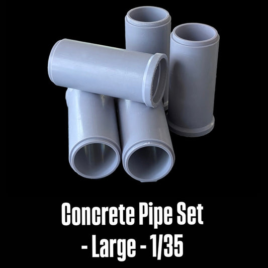 Precast Concrete Pipe Set – Large – 1/35