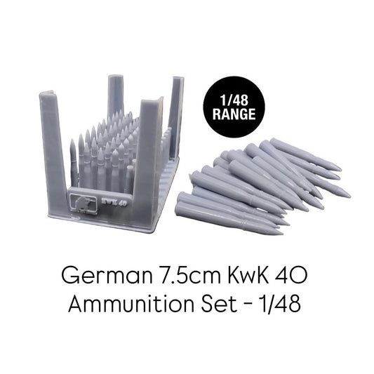 German 7.5cm KwK 40 Ammunition Set - 1/48