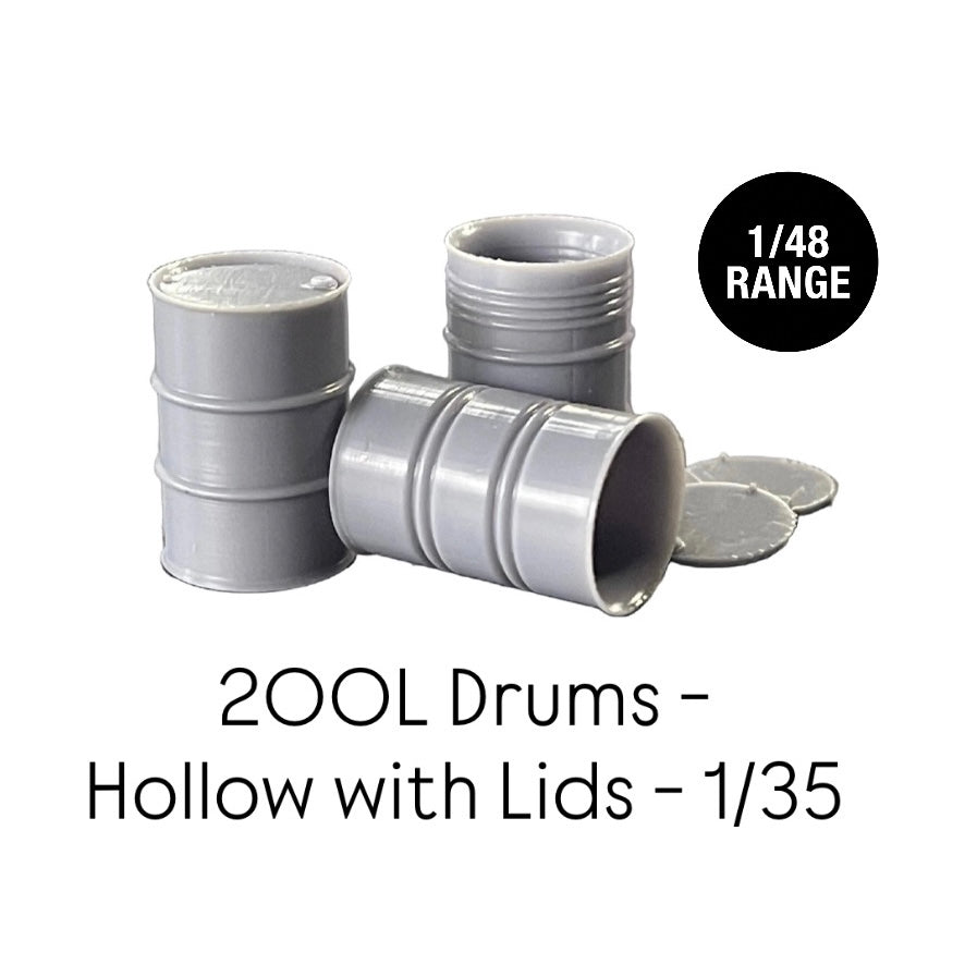 200L Drums - Hollow with Lids - 1/48
